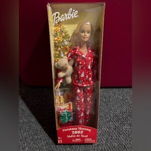 2003 Christmas Morning Barbie Target Special Edition B2715 Red Pajamas Teddy
